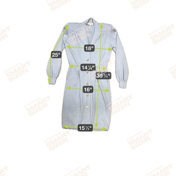 St. John By Marie Gray Light Blue Knit Button Front Knit Dress 6 Made In USA SEE - Picture 7 of 7